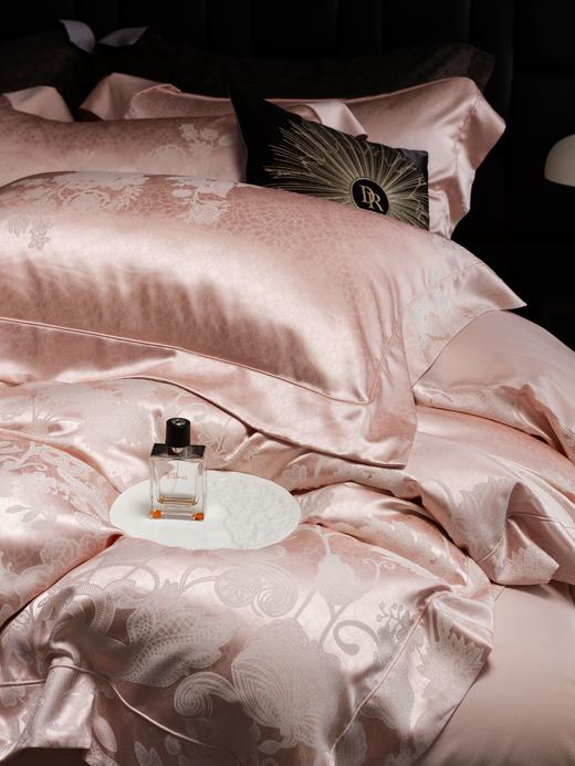 自然醒千帧锦丝缎提花镂空纯色四件套高端真丝棉贡缎别墅风凉感冰丝滑床上用品KY 商品图8