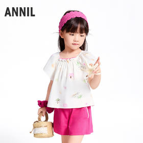 【实体店同款】女童短袖衬衣夏季新款安奈儿童装XG521710