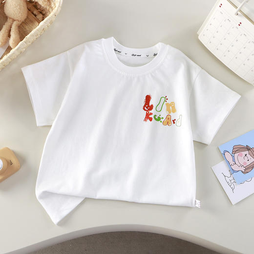 【39.9/任选2件】亲子款儿童短袖t恤80-170纯棉宽松男童女童夏中大童打底衫聚 商品图2