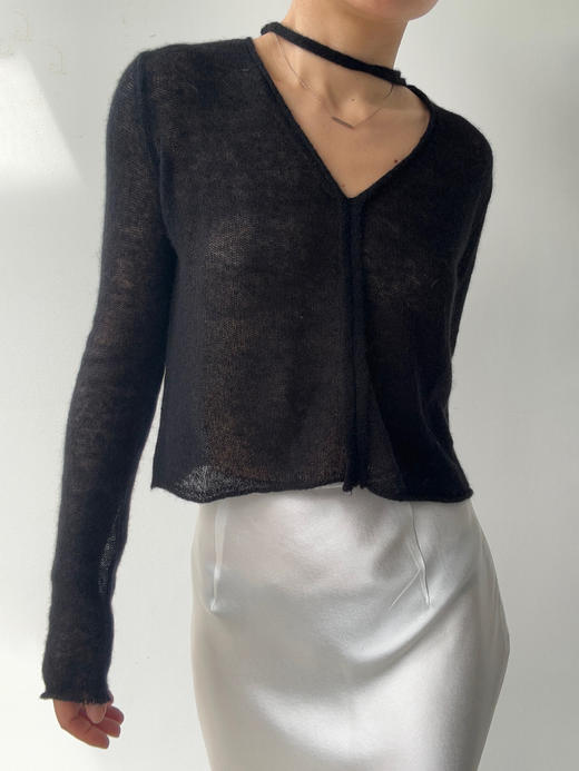 TU｜C05AW24-KW03 领带超轻套头针织上衣 [ 黑BK00 / 白WT00 / 棕BR00 ] 商品图2