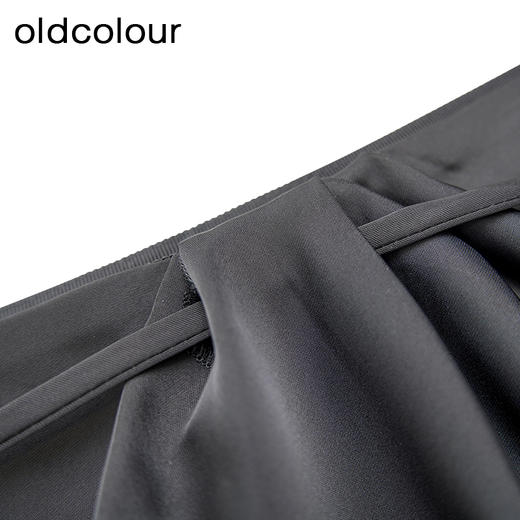 oldcolour夏季新款黑色时尚通勤优雅简约设计感半身裙女Q220609A1 商品图2