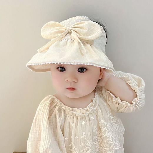 女宝宝遮阳帽大帽檐夏季薄款空顶帽婴幼儿太阳帽夏天外出防晒帽子 商品图4