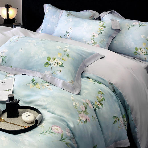 自然醒轻奢高级感凉感夏季裸睡透气50支天丝四件套金太阳100莱赛尔床品床单被套床上用品KY 商品图11