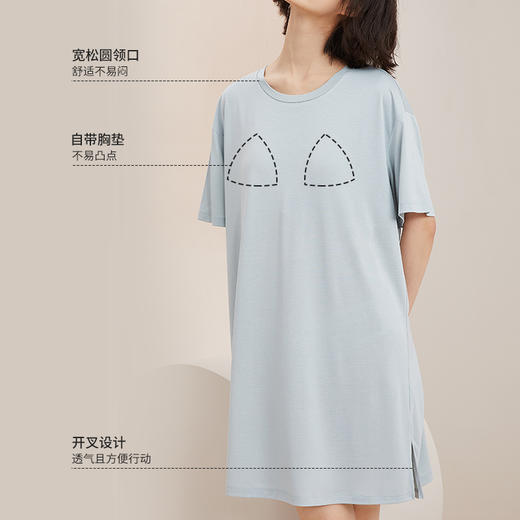 女士凉感睡裙带胸垫薄款一体式可外穿家居服夏季睡衣BW522517 商品图4
