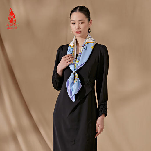 SAINTJOY/上久楷真丝方巾 印花真丝方巾 锁藤 FJS20054 商品图2