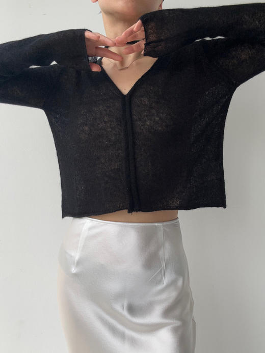 TU｜C05AW24-KW03 领带超轻套头针织上衣 [ 黑BK00 / 白WT00 / 棕BR00 ] 商品图9