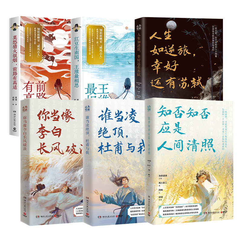 国风插画随笔集6册 杜甫+李白+苏轼 +高适+王维+李清照