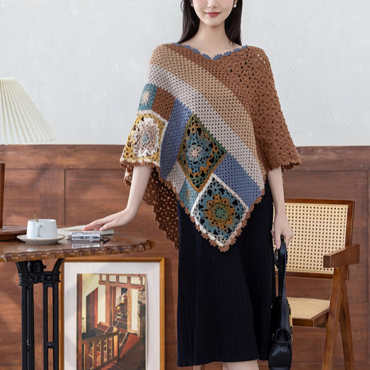 苏苏姐家怡悦斗篷手工diy钩针自制羊毛线编织毛线团材料包 商品图1