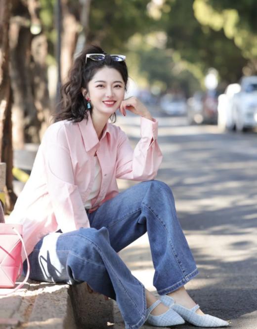 【全国包邮】减龄春日粉衬衫/开叉西装裤裙：妥妥的人间水蜜桃🍑，是春天的感觉没错了🌸棉质面料，自然又富有张力❗️ 商品图2