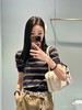 miumi*|缪谬针织撞色条纹复古翻领女士polo衫短袖 商品缩略图1