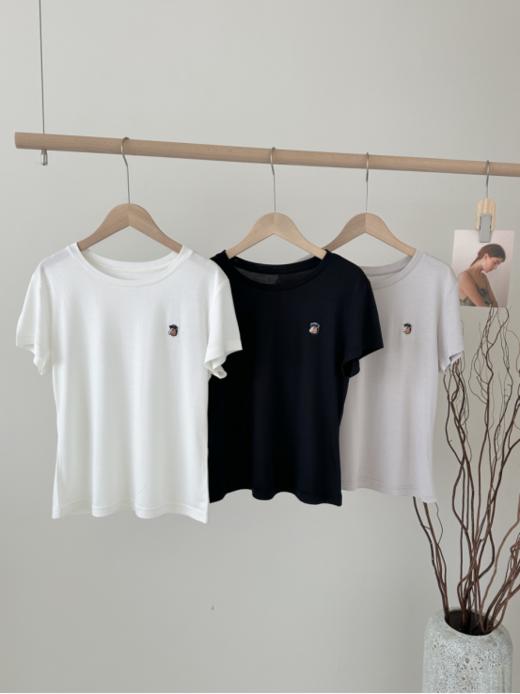 👏桑蚕丝圆领T恤，不要太好穿🌝【NECHEER柏奥玛夏季女士莫代尔桑蚕丝圆领T恤25901👍】 3色可选：黑色 白色 驼色 商品图3