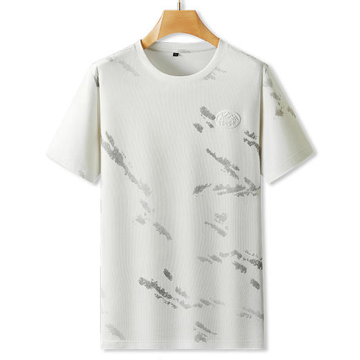 【棉质】【DPF】大依优型大码短袖T恤晕染印花半袖夏季时尚加肥加大胖子休闲圆领潮流上衣男士 商品图5