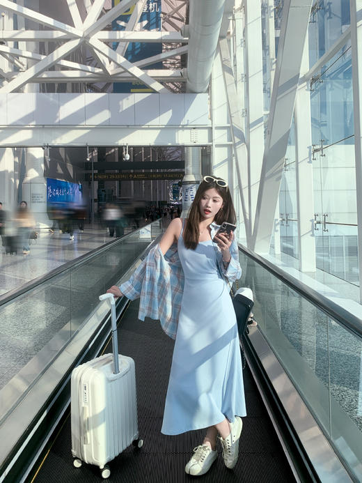 【169元任选2件】最后一波现货！蓝色吊带裙 蓝色格子衬衫 商品图6