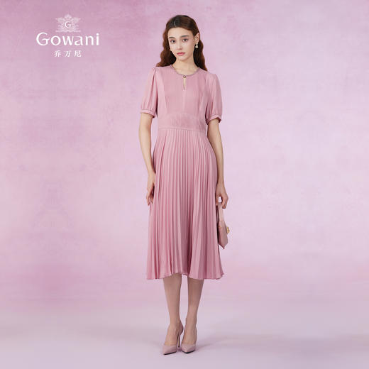 乔万尼新款连衣裙压褶设计收腰显瘦ET2E290 商品图1