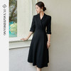FUYAO扶摇 黑色国风连衣裙女2025新款七分袖裙子新中式盘扣小黑裙 商品缩略图0