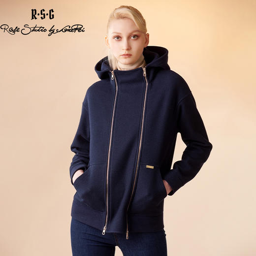 RSG郭培成衣品牌原创双拉链设计长袖开衫休闲卫衣上衣女装 商品图1