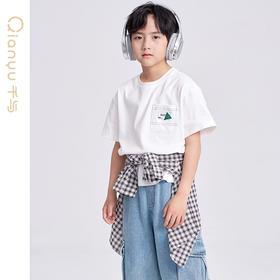 笛莎千与2025夏新款男童休闲贴袋男童短袖T恤