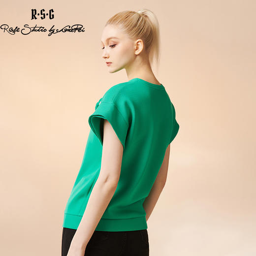 RSG郭培成衣品牌原创设计手工立体布艺花朵女装短款T恤上衣 商品图2