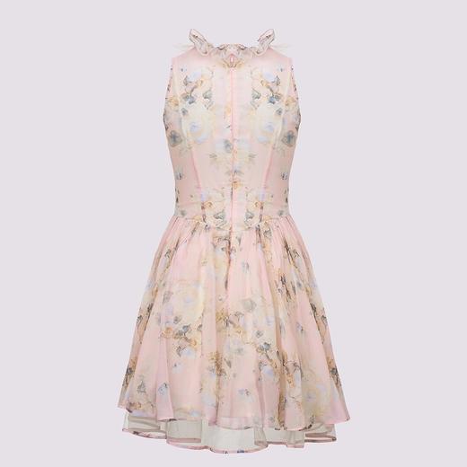 MAXRIENY精致浪漫印花茶歇连衣裙收腰设计感短款无袖女装(货号:MF86DR001F3002) 商品图4