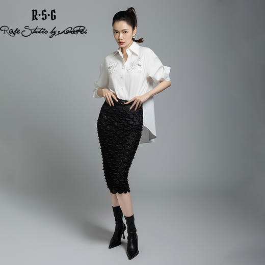 郭培成衣品牌【“药”爱自己】半透明薄纱组合原创中草药图纹刺绣 商品图4