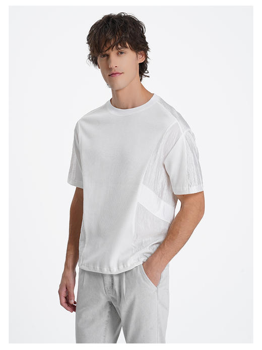 callisto白色拼接进口面料T恤 商品图2