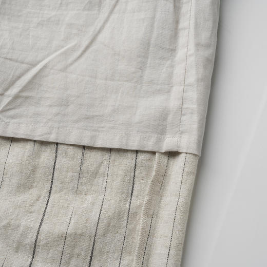 ROMI STUDIO“自我轮廓”100%亚麻条纹肌理感透气直筒西裤421K6007 商品图4