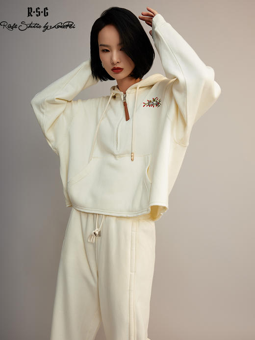 郭培成衣品牌【“药”爱自己】原创枸杞刺绣松弛感卫衣套装 商品图2
