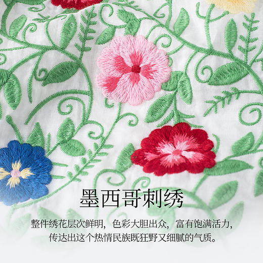 【林栖设计小店】【现货】婴儿棉亲子款连衣裙墨西哥刺绣宽松2025夏季新品童装连衣裙女1952059 商品图8