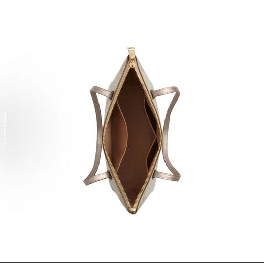 COACH蔻驰 Zip Top Tote 24 经典标志FIONA拉链开合 人造革 托特包Tote包购物袋手提单肩包 中号 男女同款情侣款 香槟色混合色 商品图2