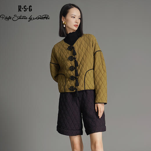 RSG郭培线上成衣国风盘扣流苏绗缝冬季薄棉服新中式美拉德外套 商品图4