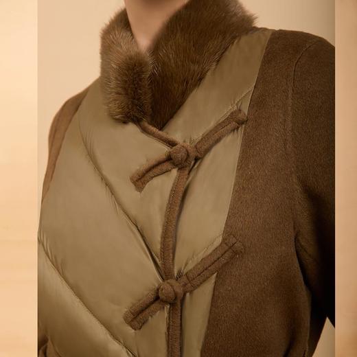 郭培成衣品牌精品系列盘扣毛领绗缝长羽绒服 商品图1