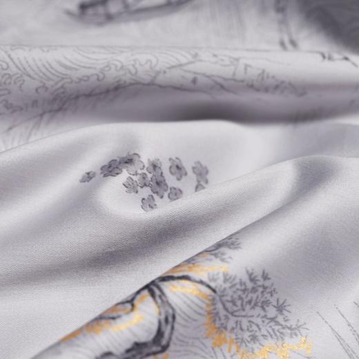 水星家纺60支高支全棉贡缎印花套件印花抑菌四件套 商品图4