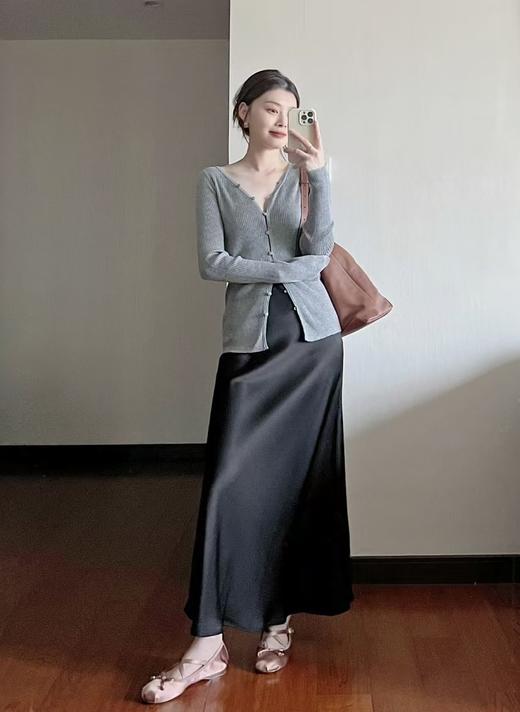 进口醋酸缎面最高版丝滑荷叶半身裙 商品图11