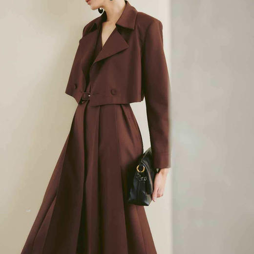 顺丰包邮99453洛诗琳2025春季新款气质设计感风衣两件套335 商品图0