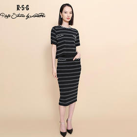 RSG郭培成衣品牌2023春夏手工钉珠小香风薄款格子针织套装