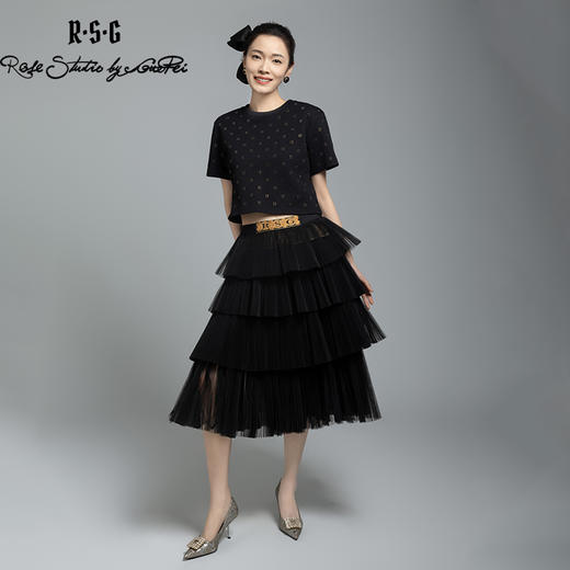 郭培成衣品牌马卡龙色法式宫廷复古风层叠纱裙 商品图4