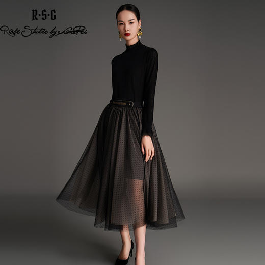 RSG2023郭培成衣品牌原创早秋浪漫荷叶边修身针织衫 商品图4