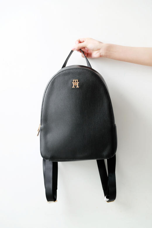 颜值已拉满，金属标双肩包。黑色+藏青色大容量学院风包包C040266 商品图4