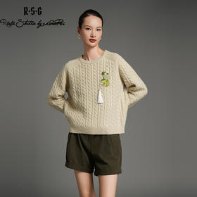 RSG郭培成衣品牌国风鸱吻刺绣设计感秋冬保暖百搭复古羊毛毛衣