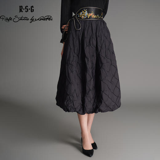 RSG郭培成衣品牌国风花苞形新中式设计感穿搭绗缝夹棉秋冬蓬蓬裙 商品图0