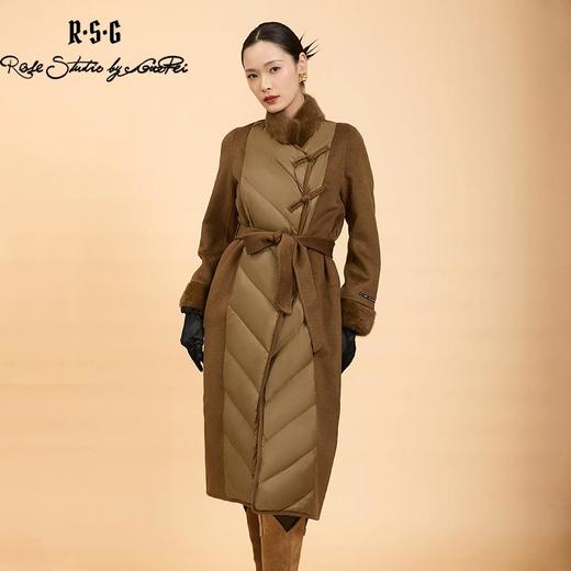 郭培成衣品牌精品系列盘扣毛领绗缝长羽绒服 商品图0