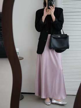 进口醋酸缎面最高版丝滑荷叶半身裙