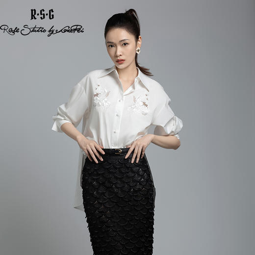 郭培成衣品牌【“药”爱自己】半透明薄纱组合原创中草药图纹刺绣 商品图0