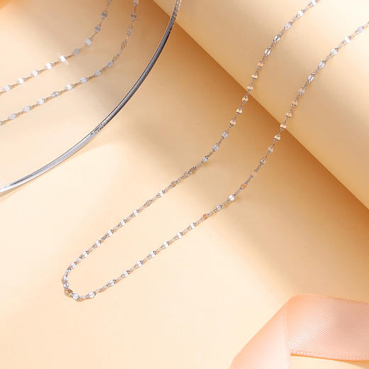 Winy925银夏季百搭双唇链素链配链 商品图6