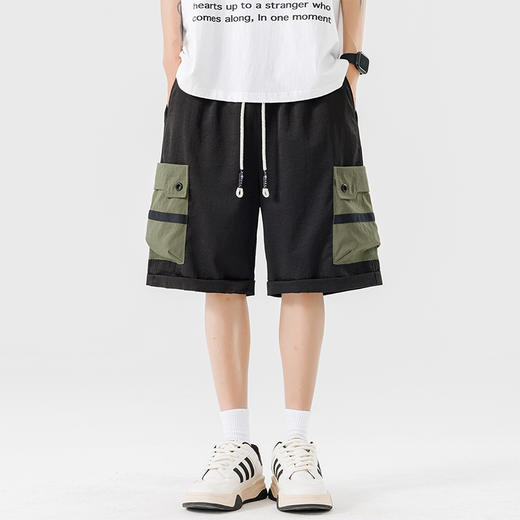 【DSL】大依优型大码短裤五分裤大号工装裤子弹力透气加肥加大夏季松紧腰宽松运动沙滩裤 商品图3