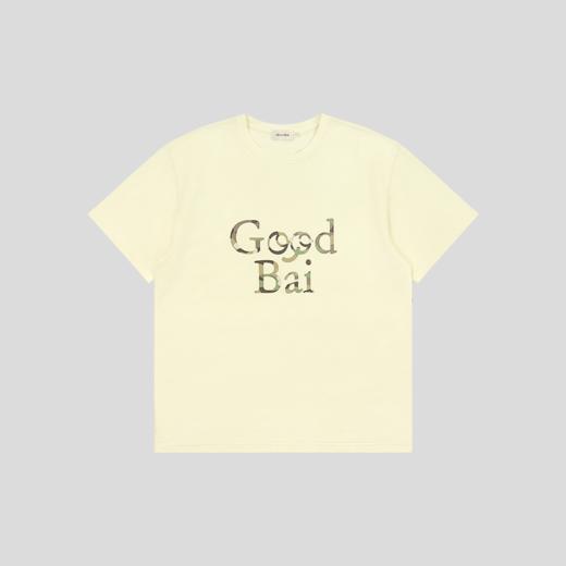 GOODBAI 表情logo撞色印花圆领oversize短袖T恤 商品图1