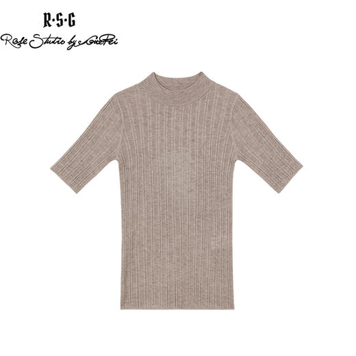 RSG郭培成衣品牌圆领修身型套头短袖通勤女款针织衫薄款上衣 商品图0