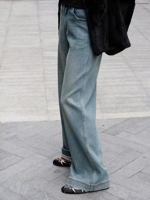 盛唐婧 |水洗蓝百搭直筒牛仔裤-不夹棉[特价品] 商品图5