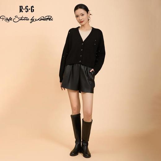 郭培成衣品牌精品系列慵懒V领毛织开衫 商品图3