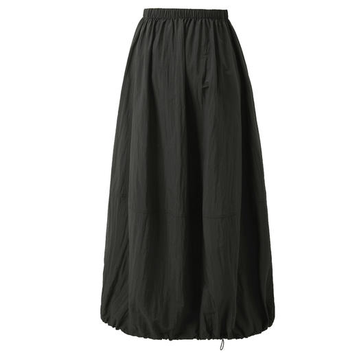 三彩2025夏季新款花苞半身裙高腰松紧A字裙长裙小黑裙休闲M 商品图4